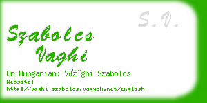 szabolcs vaghi business card